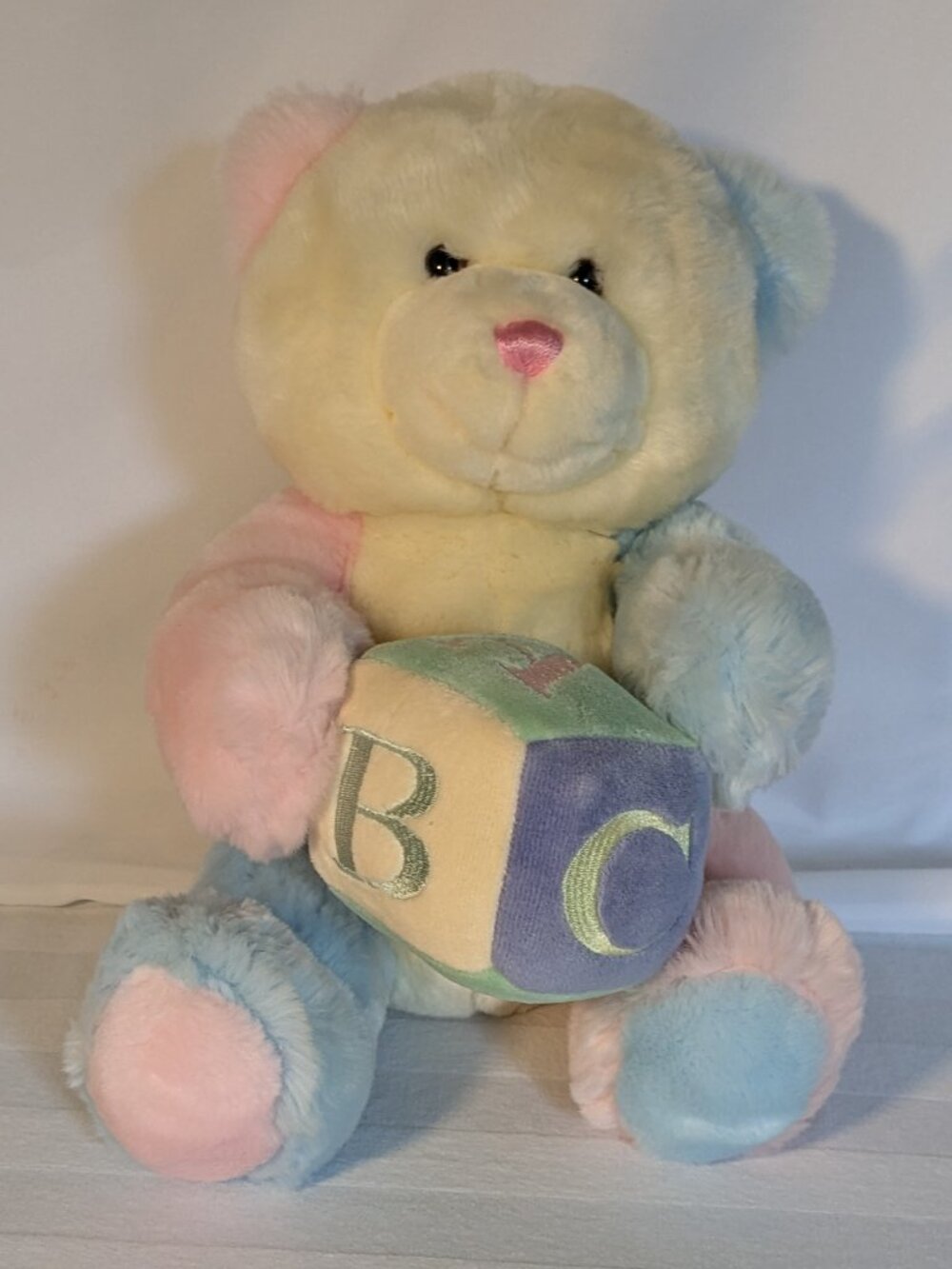 Aurora Baby A-B-Cs Musical Singing Plush Pastel Teddy Bear